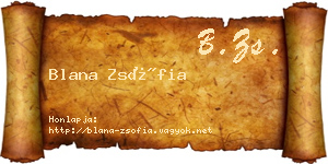 Blana Zsófia névjegykártya